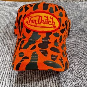 Von Dutch Orange Camouflage Trucker SnapBack